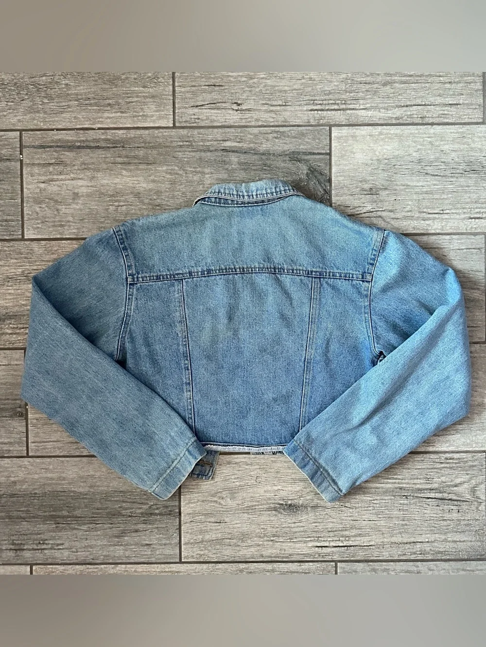 Vintage 80s/90s Sharnel USA Studded Cropped Denim Jacket